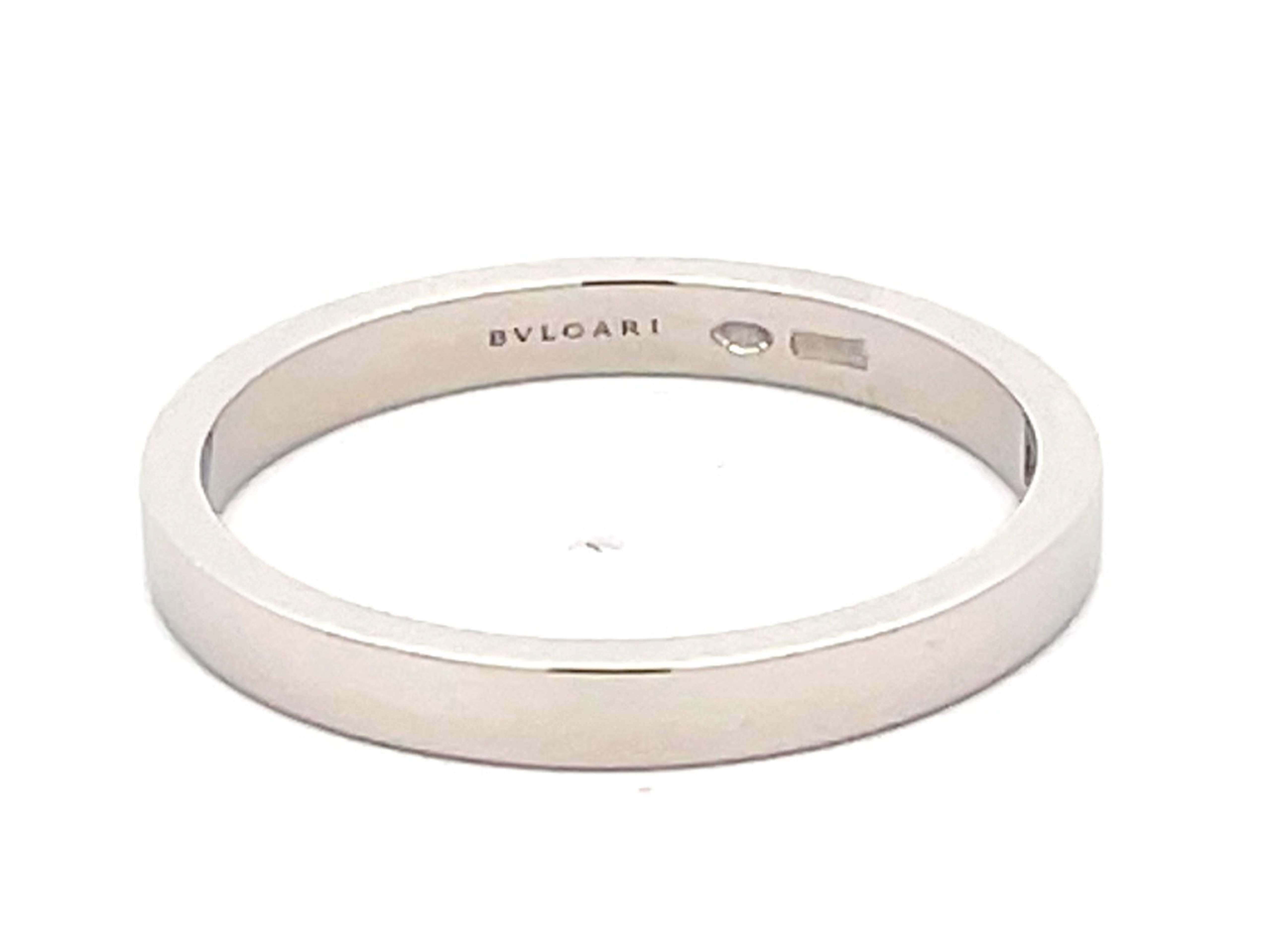 Women's or Men's Bvlgari Marry Me Platinum Diamond Wedding Band For Sale