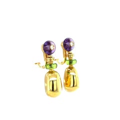 Bvlgari, Mediterranean Eden Diamond, Amethyst and Peridot Earrings, 18K