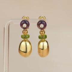 Bvlgari Mediterranean Eden Gold Amethyst Peridot Earring