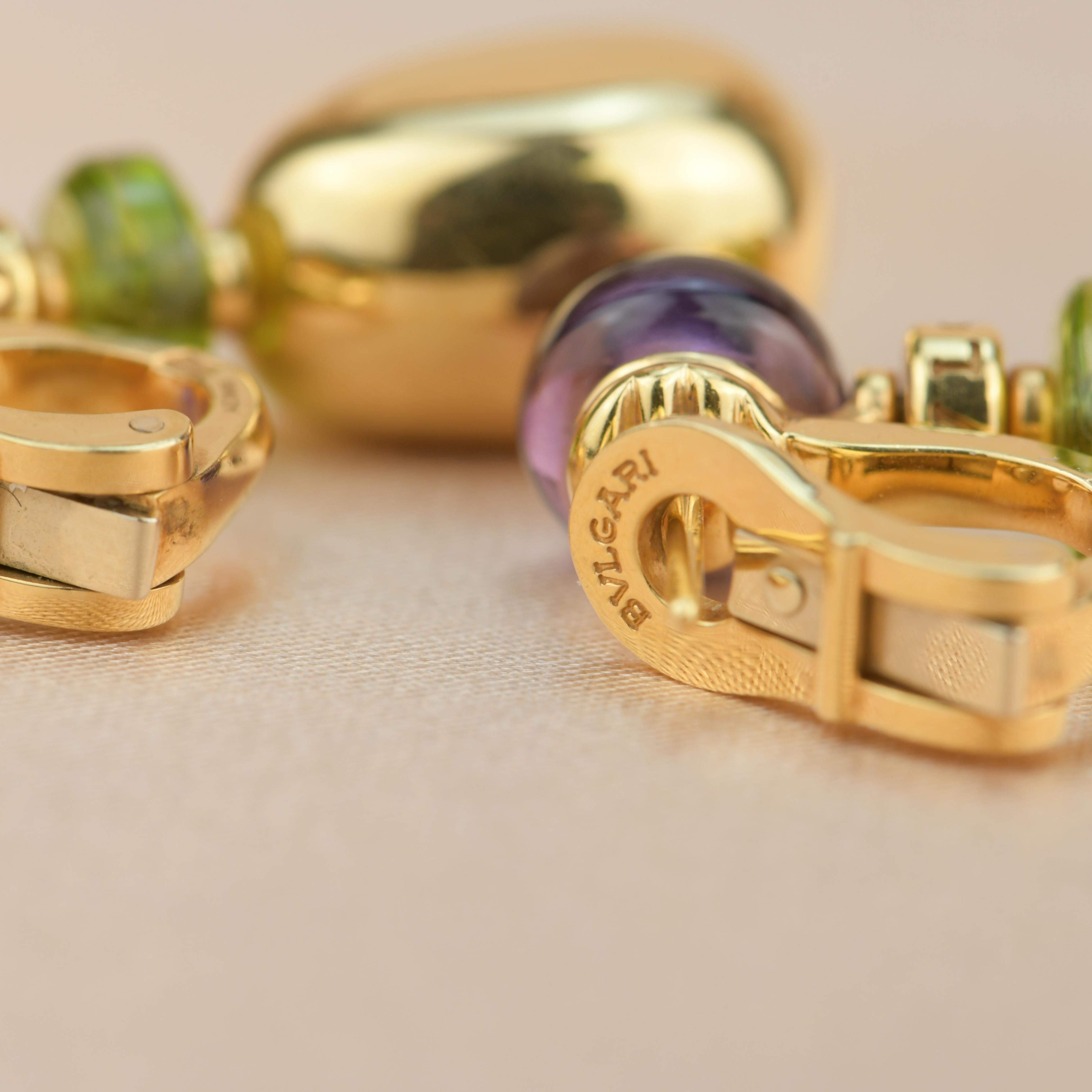 Bvlgari Mediterranean Eden Gold Amethyst Peridot Earring 3