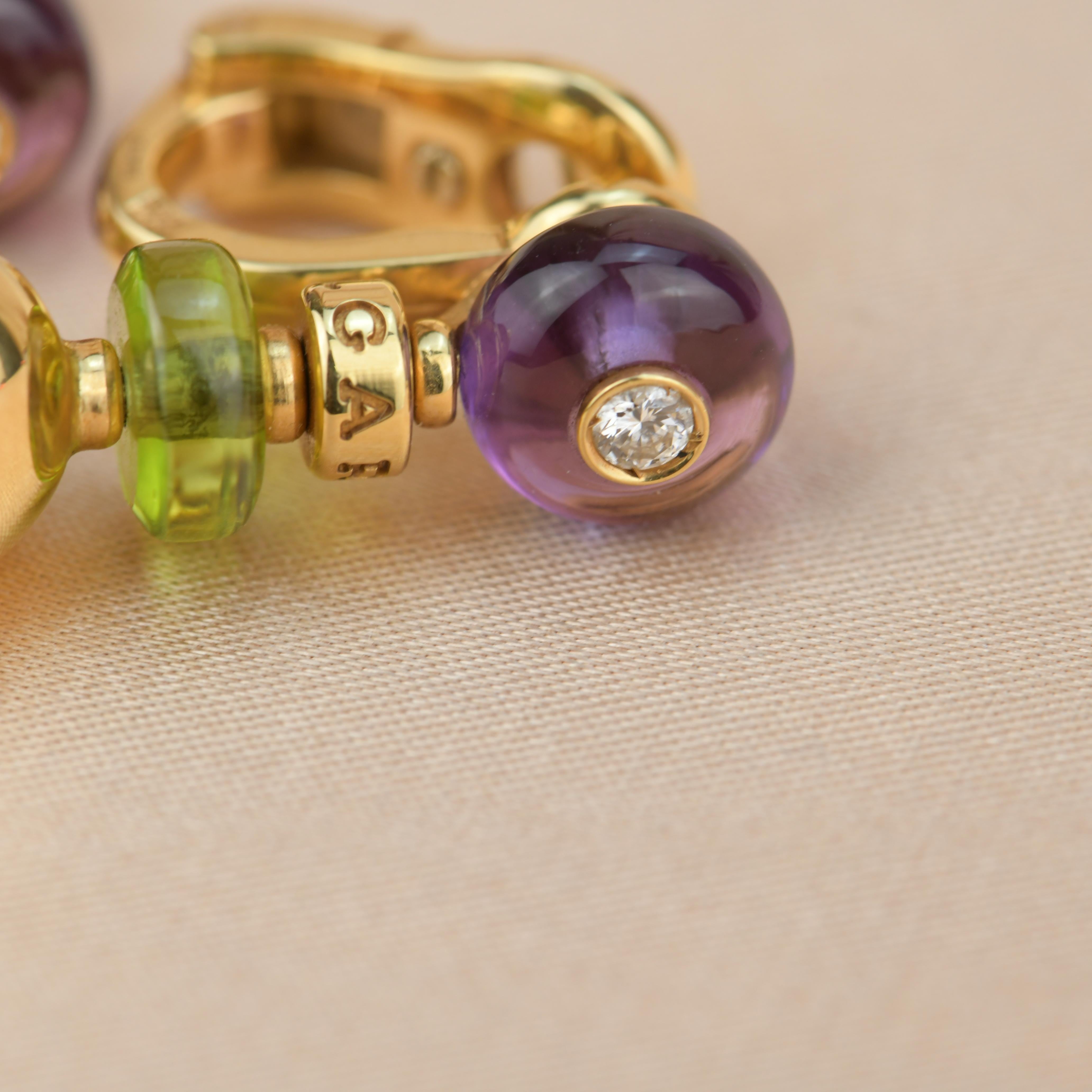 Bvlgari Mediterranean Eden Gold Amethyst Peridot Earring 4