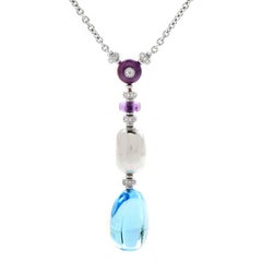 Bvlgari? Mediterranean Eden Women's 18K White Gold Diamond & Gemstone Pendant Ne