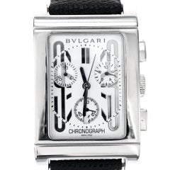 Bvlgari Men's Rettangolo Chronograph Steel Quartz Strap Wristwatch