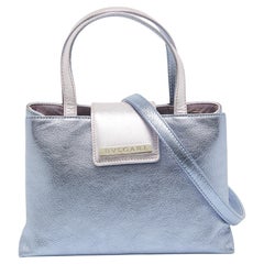Bvlgari Metallic Blau/Rosa Leder-Mini-Tasche aus Leder