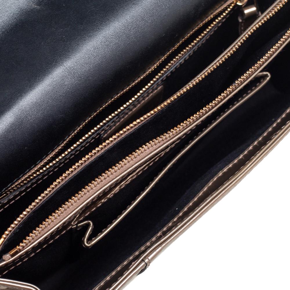 Bvlgari Metallic Bronze Patent Leather Medium Serpenti Forever Shoulder Bag 2