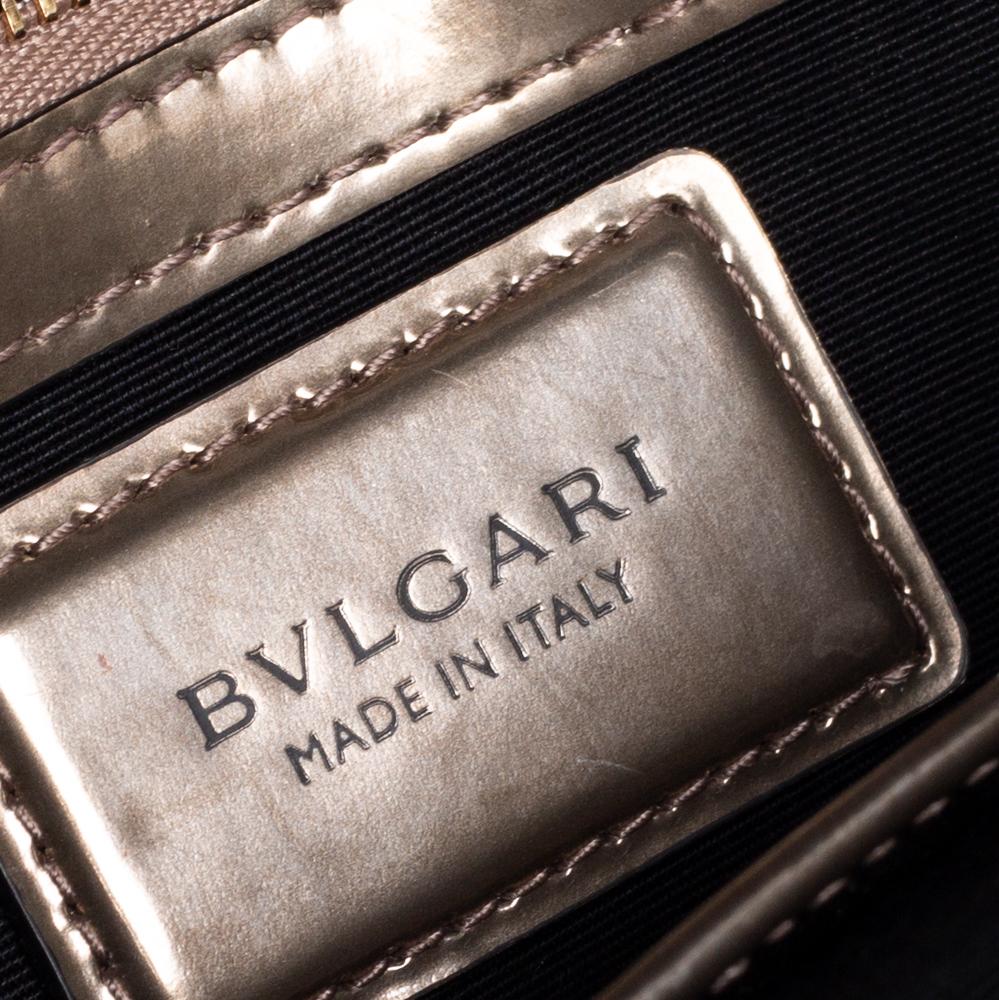Bvlgari Metallic Bronze Patent Leather Medium Serpenti Forever Shoulder Bag 3