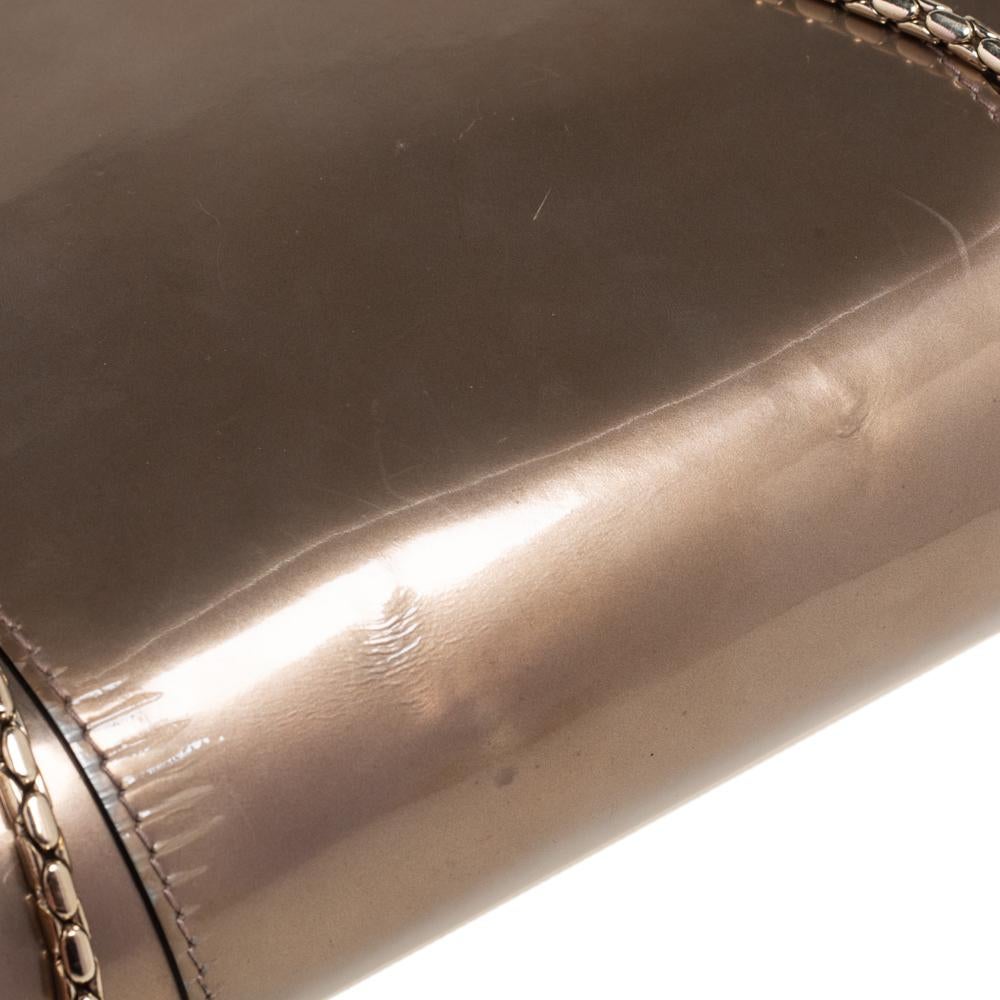 Bvlgari Metallic Bronze Patent Leather Medium Serpenti Forever Shoulder Bag 1