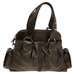 Bvlgari Cartera Leoni Piel Marrón Oscuro Metalizada