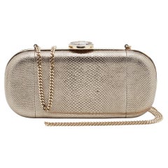 Bvlgari Metallic Gold Karung Kette Clutch