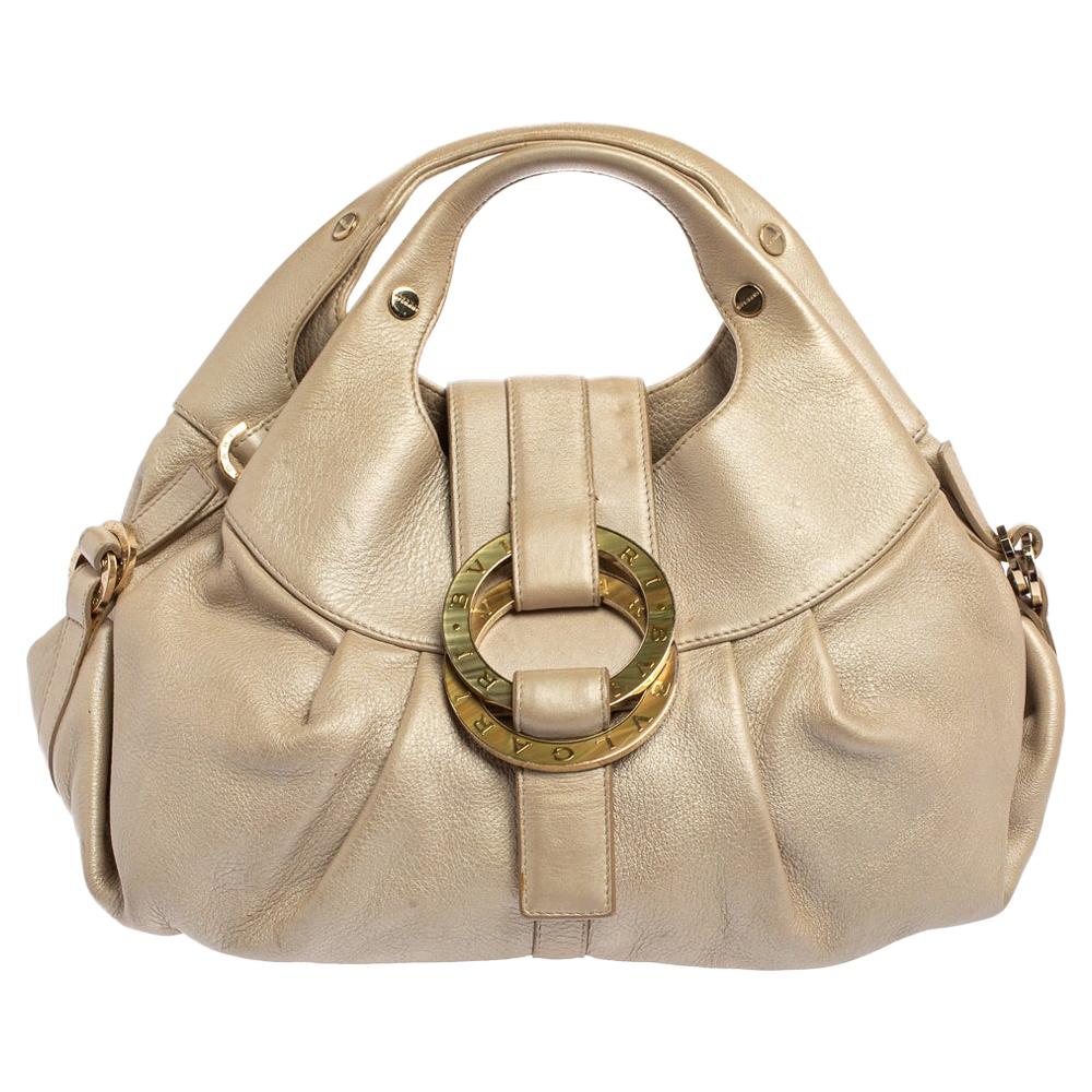 Bvlgari Metallic Gold Leather Chandra Hobo