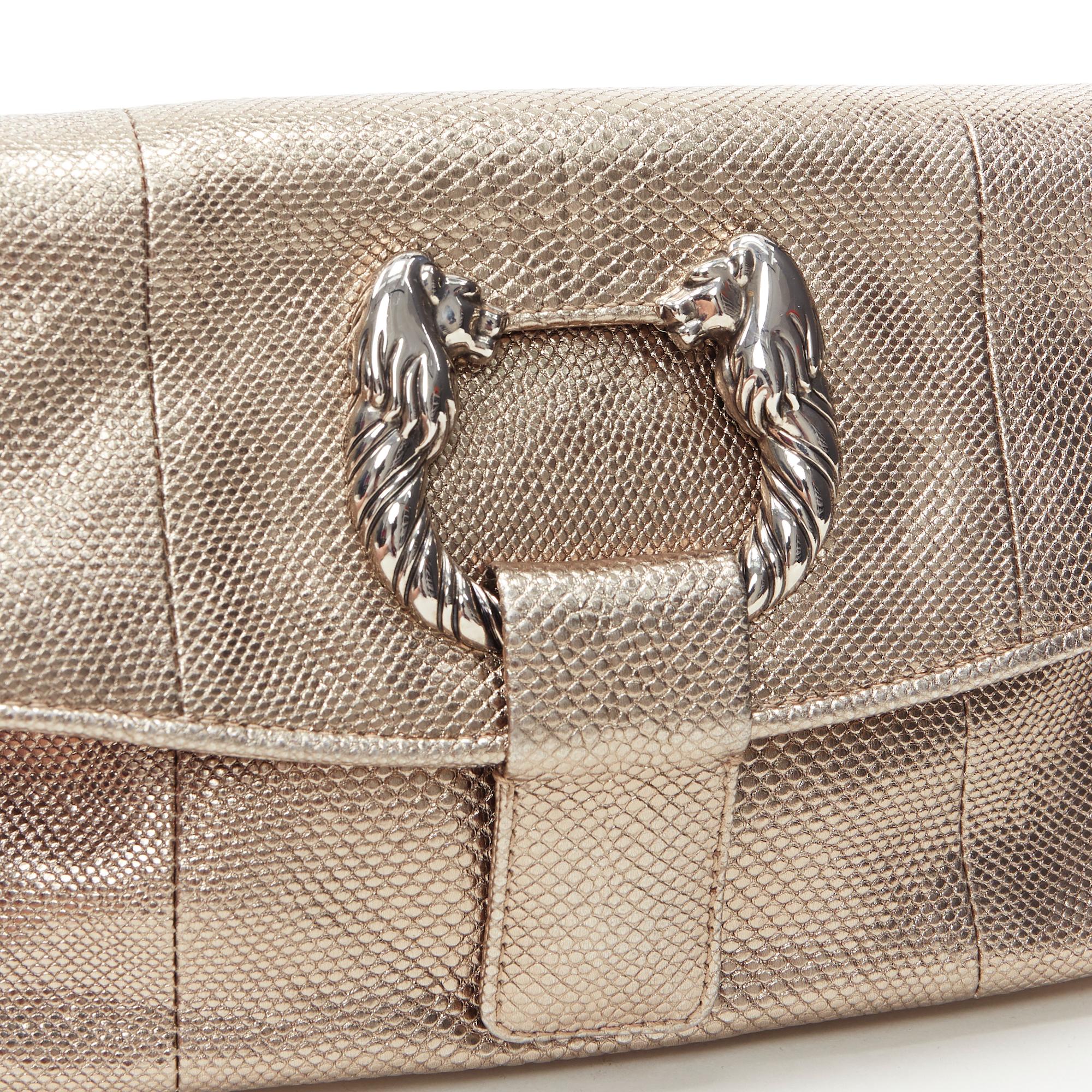 silver leather clutch bag