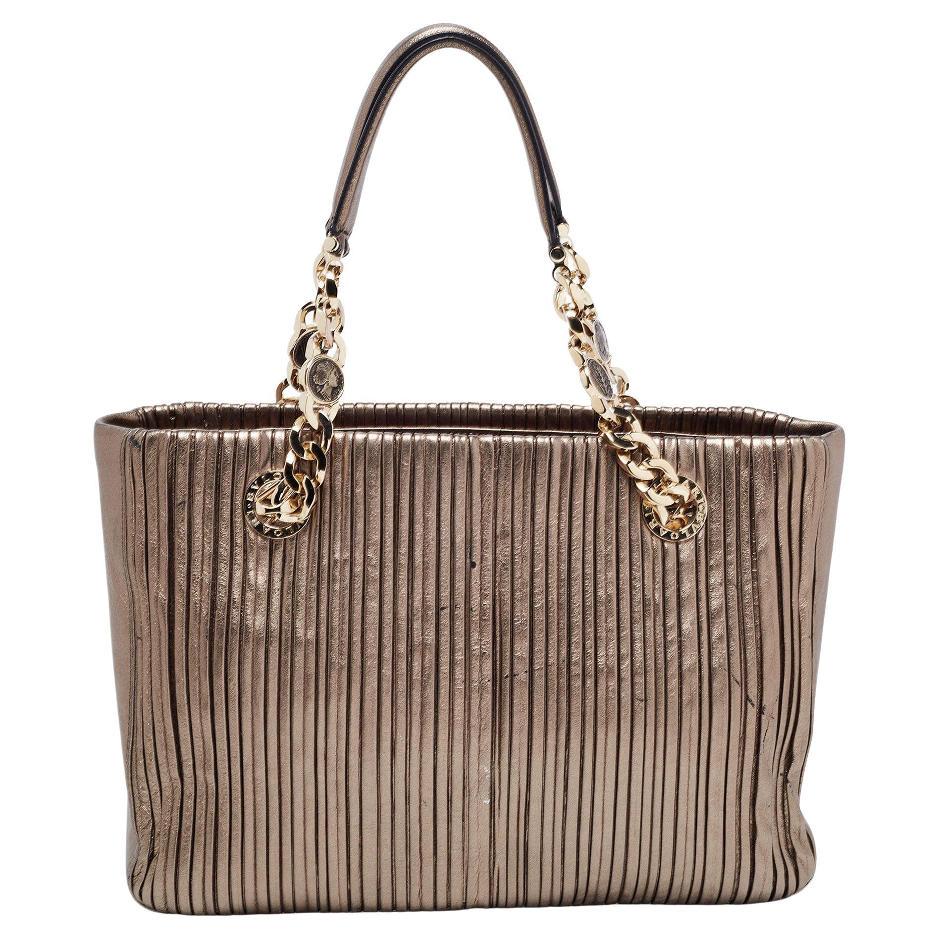 Bvlgari Metallic Leather Monte Chain Shopper Tote