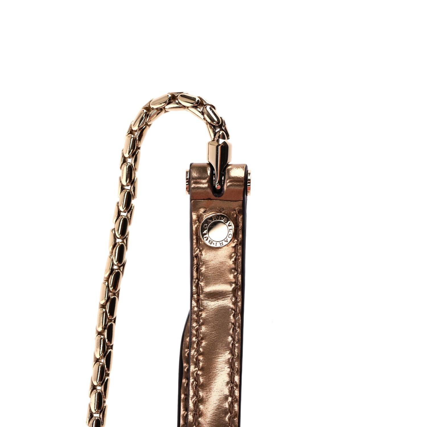 Bvlgari Metallic Leder Serpenti Forever Top Handle Tasche mit Markenspiegel 6