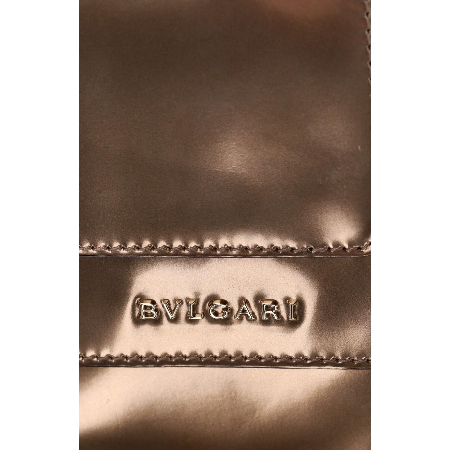 Bvlgari Metallic Leder Serpenti Forever Top Handle Tasche mit Markenspiegel 7