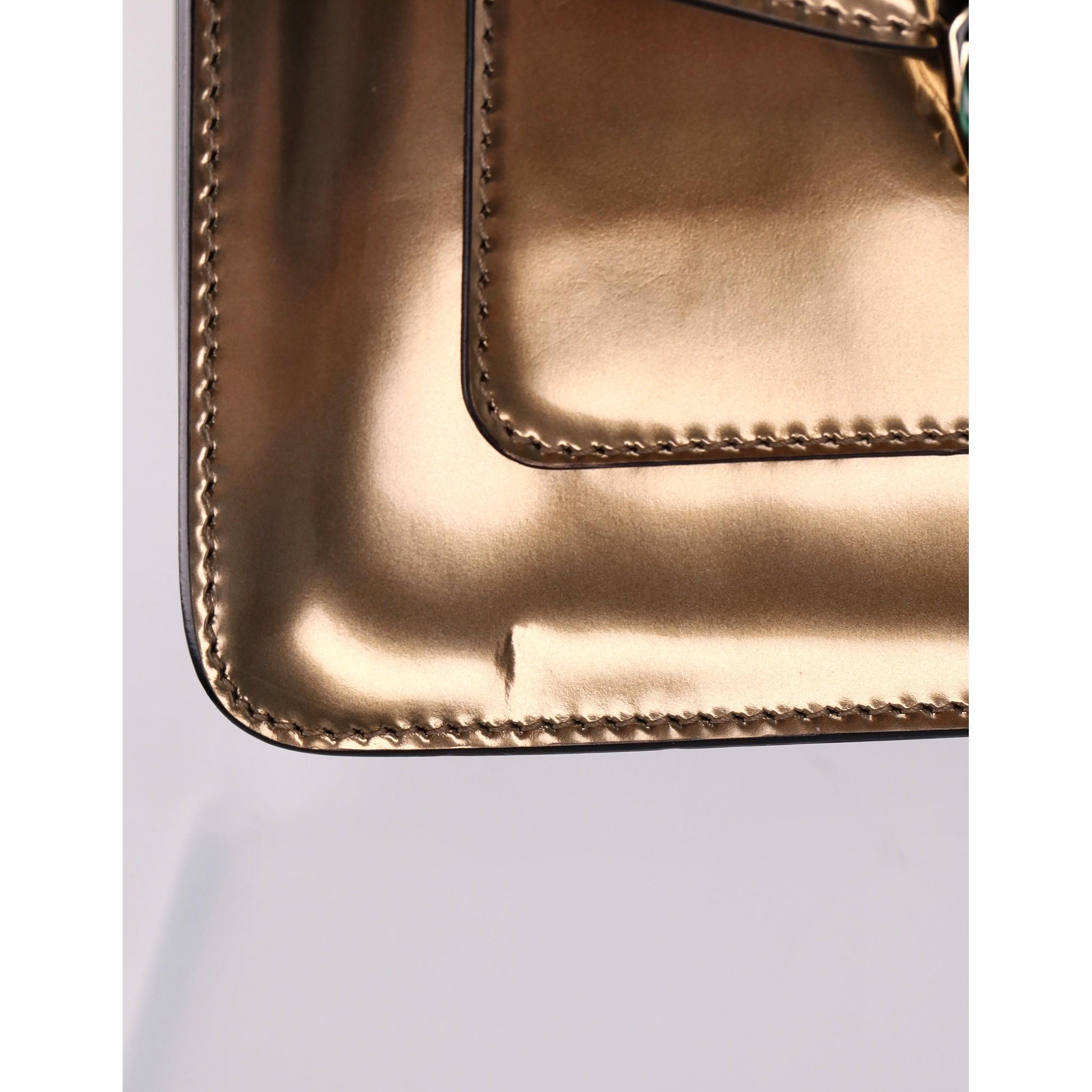 Bvlgari Metallic Leder Serpenti Forever Top Handle Tasche mit Markenspiegel 9