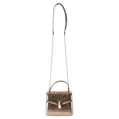 Bvlgari Metallic Leder Serpenti Forever Top Handle Tasche mit Markenspiegel