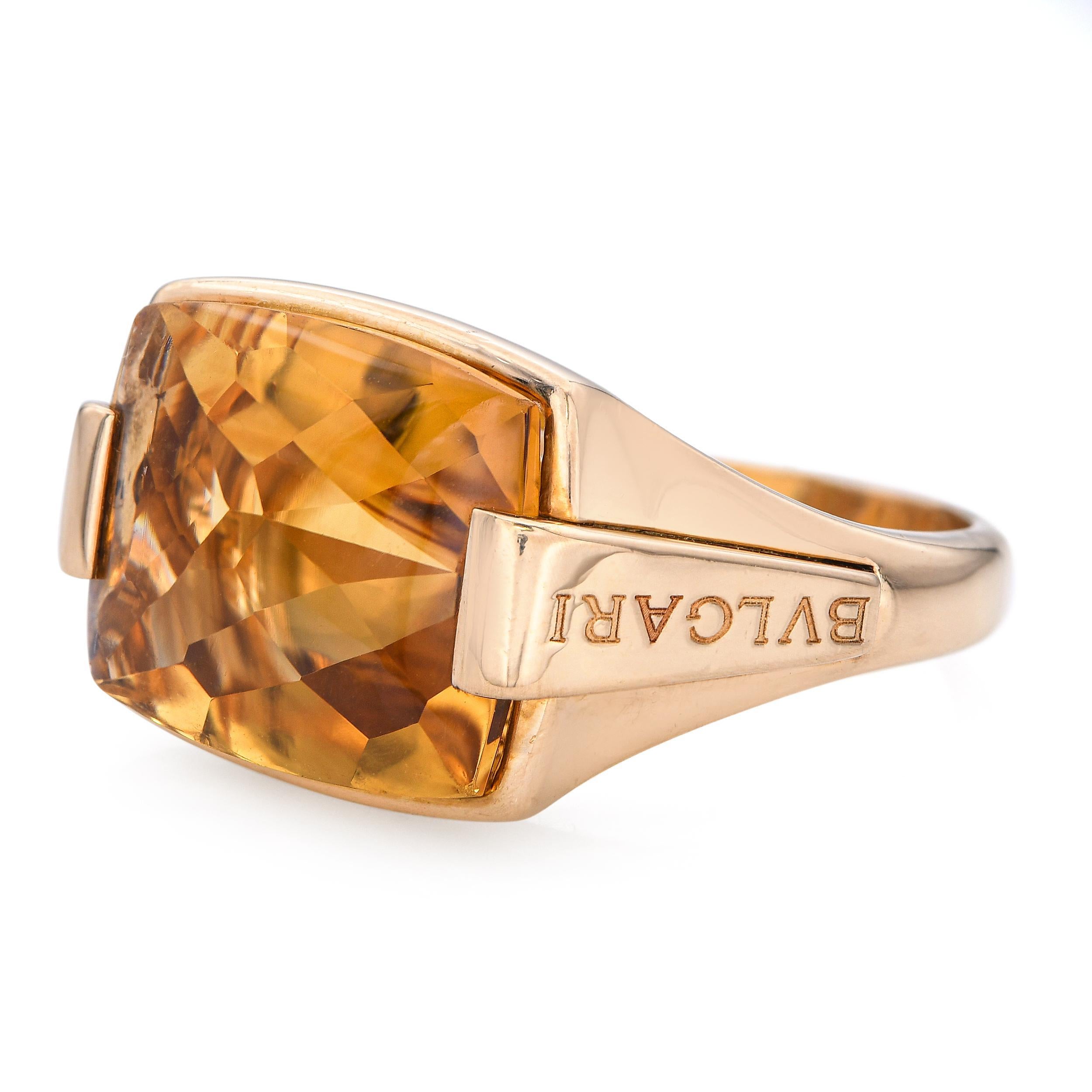 Bvlgari Metropolis Bague cocktail en or jaune 18 carats avec citrine Pour femmes en vente