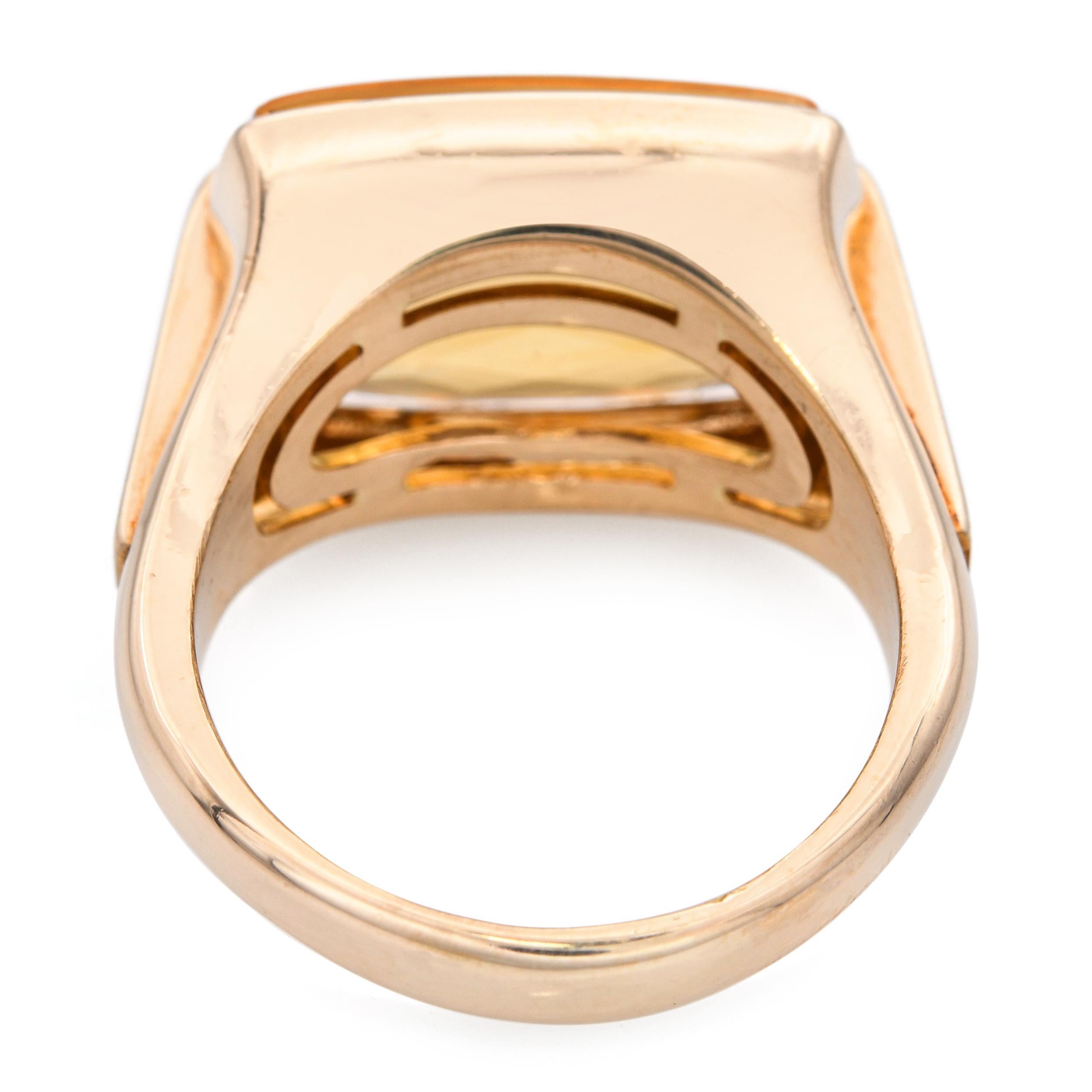 Bvlgari Metropolis Bague cocktail en or jaune 18 carats avec citrine en vente 1