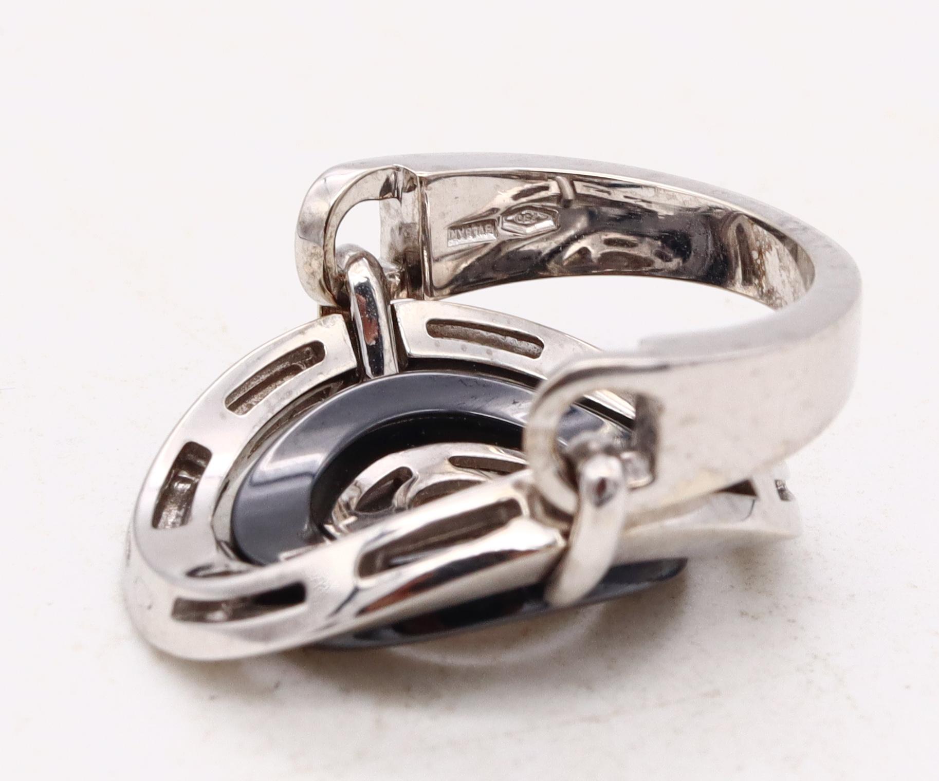 Contemporary Bvlgari Milano Movable Kinetic Astrale Cocktail Ring in 18Kt White Gold For Sale