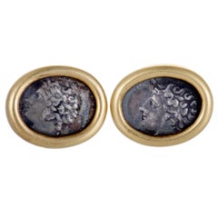 Bvlgari Monete 18 Karat Yellow Gold Ancient Coin Cufflinks