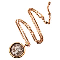 Bvlgari Monete 18K Rose Gold Ancient Coin Pendant Chain Necklace
