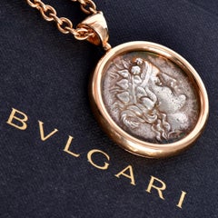 Bvlgari, collier pendentif Monete ancienne pièce de monnaie en or rose 18 carats