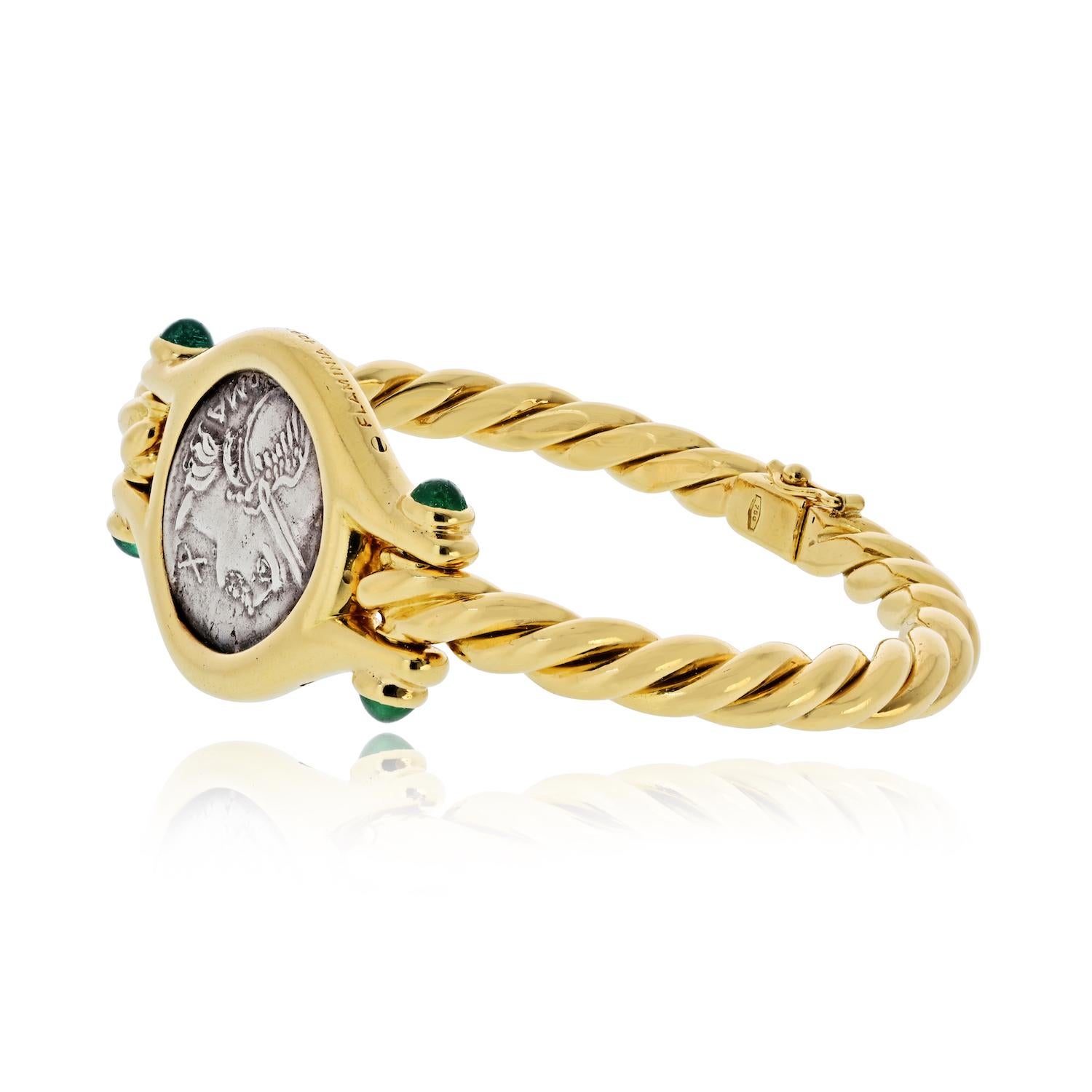 Modern Bvlgari Monete 18K Yellow Gold Ancient Coin Flaminia 109-108 AC Bracelet