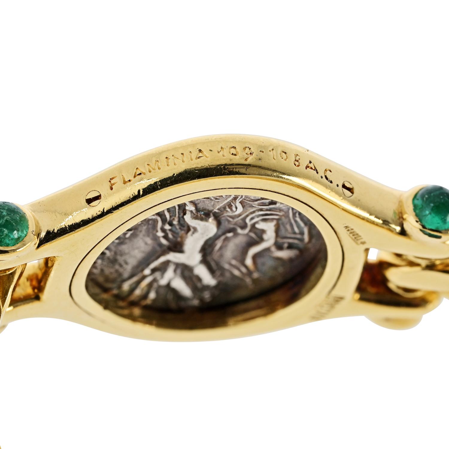 Bvlgari Monete 18K Yellow Gold Ancient Coin Flaminia 109-108 AC Bracelet 1