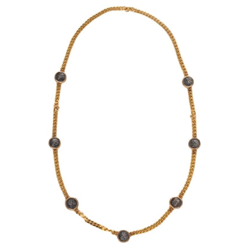 Bvlgari “Monete” 7 Ancient Coins Necklace 18k Yellow Gold. en venta