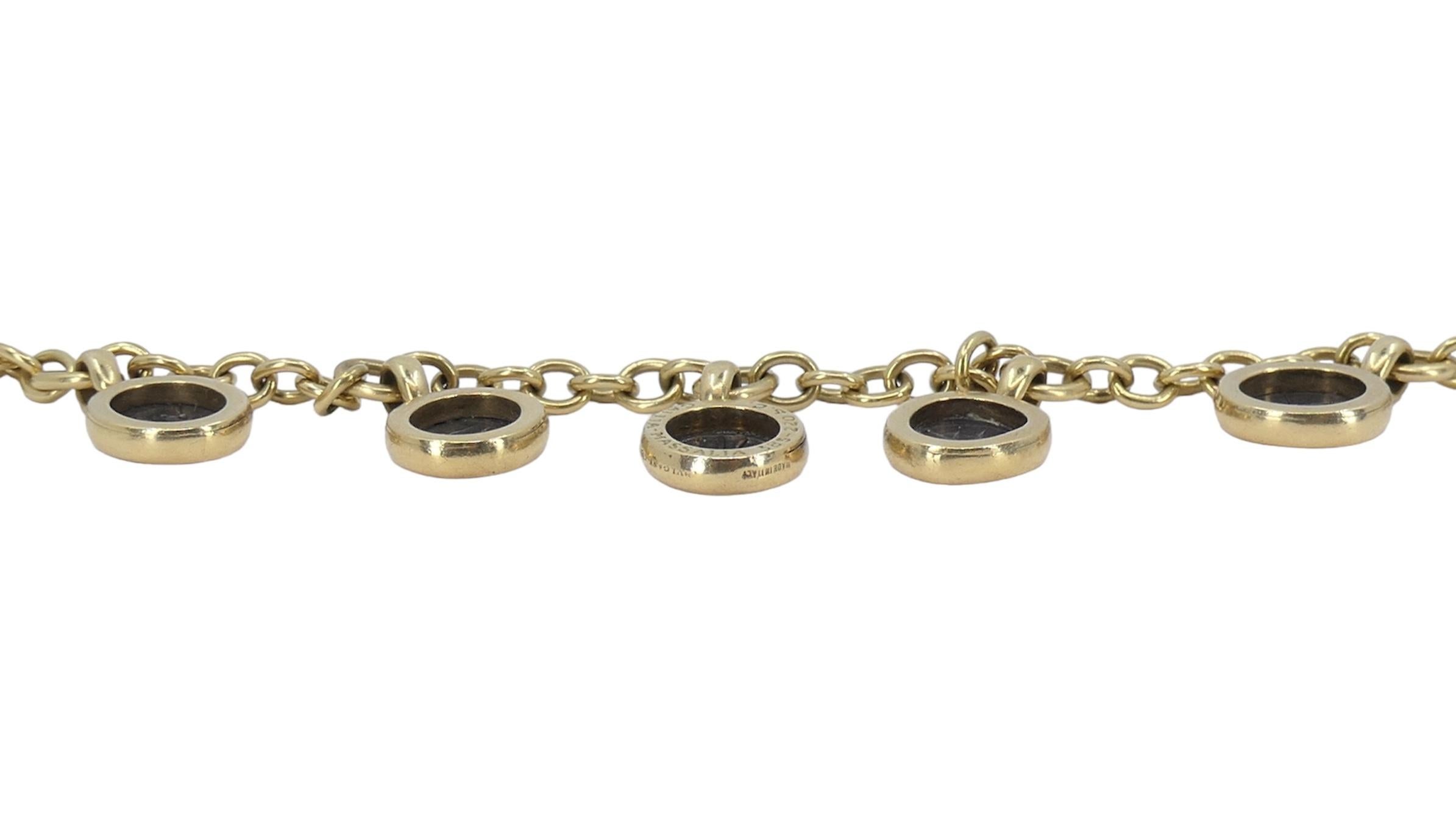 Bvlgari Monete Antike Münze 18k Gold Charm-Armband im Angebot 5