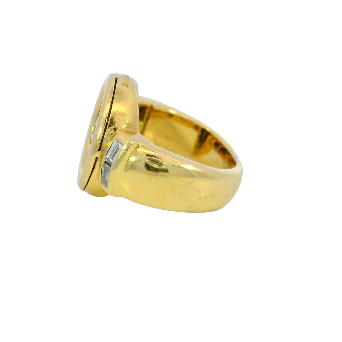 Bvlgari Monet Ancient Coin Diamond Ring Or jaune 18K Taille 5 Bon état - En vente à Fairfield, CT