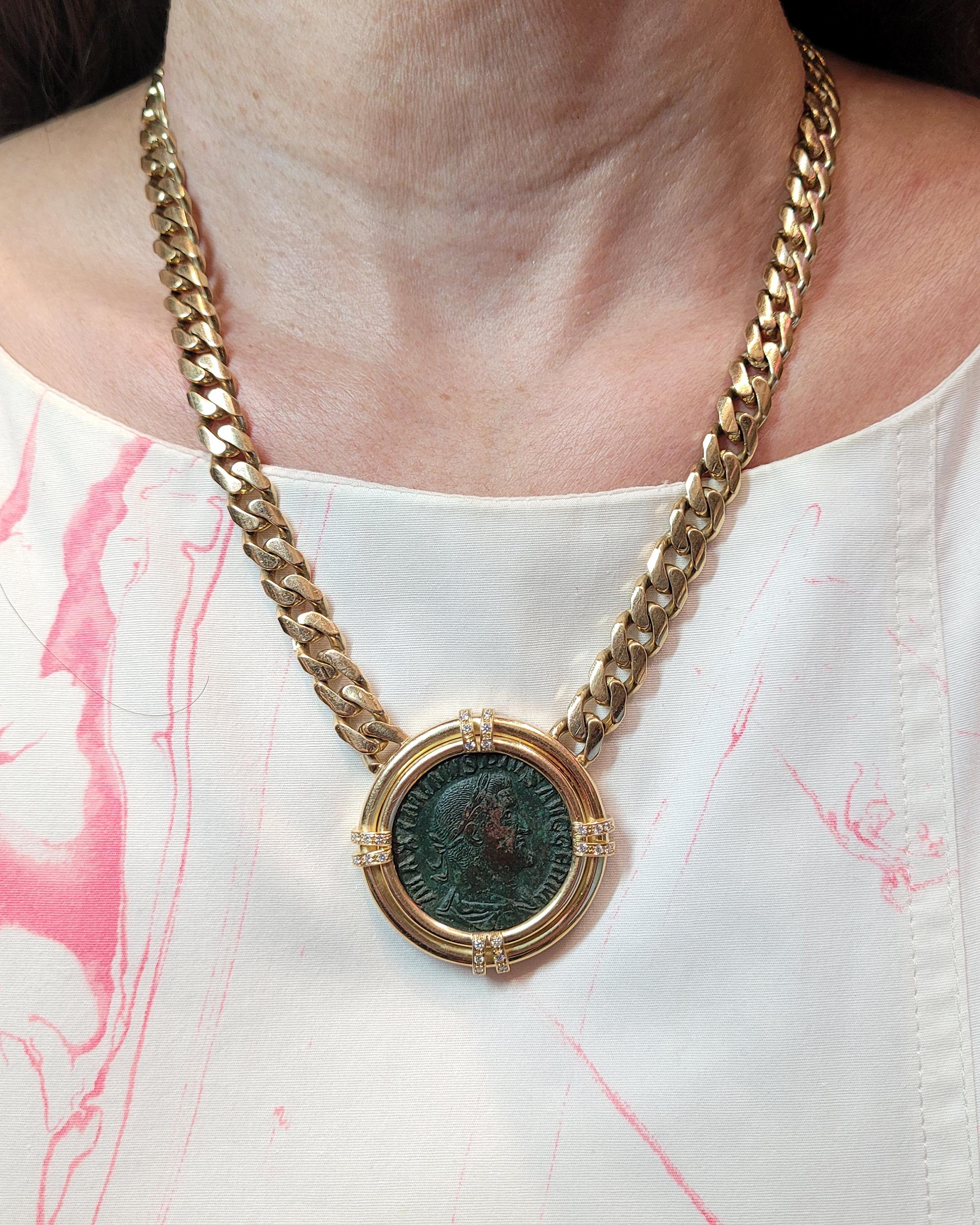 Women's or Men's Bvlgari 'Monete' Ancient Coin Necklace, circa 1993 For Sale