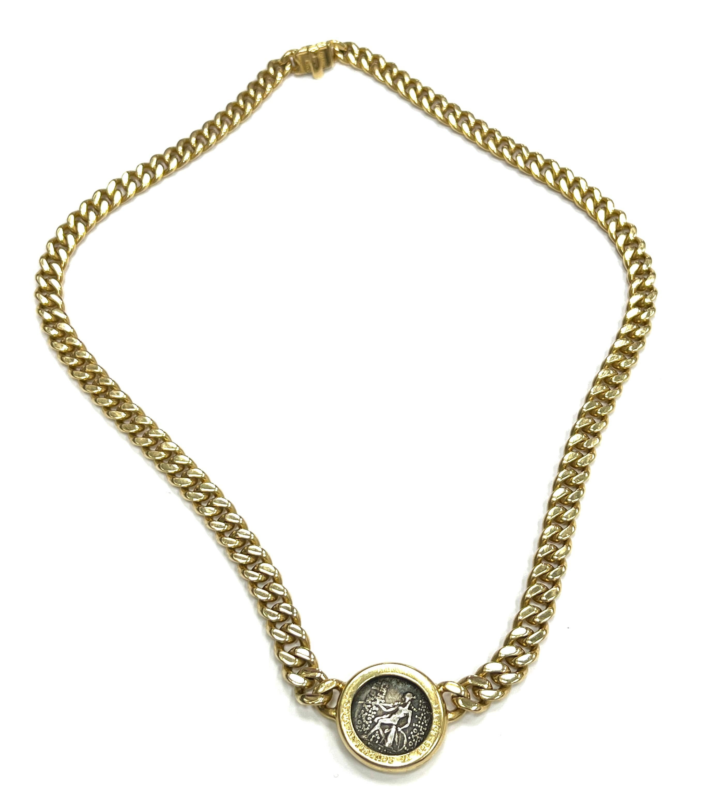 Women's Bvlgari Monete Coin Gold Chain Necklace