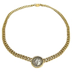 Vintage Bvlgari Monete Coin Gold Chain Necklace