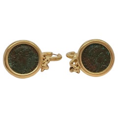 Used Bvlgari Monete Coin Gold Cufflinks