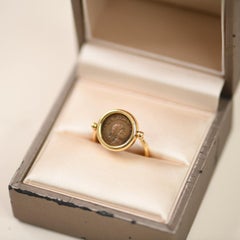 Bvlgari Monete Reversible 18k Yellow Gold Ancient Coin Ring Size 54