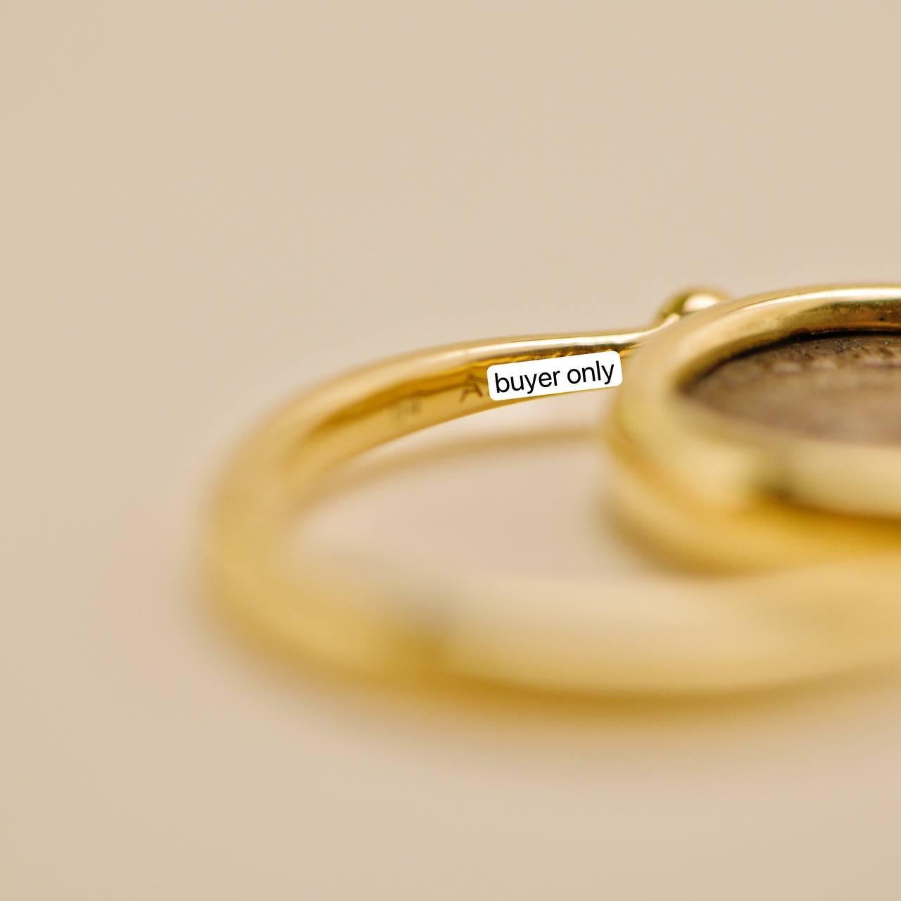 Bvlgari Monete Reversible 18k Yellow Gold Ancient Coin Ring Size 54 4