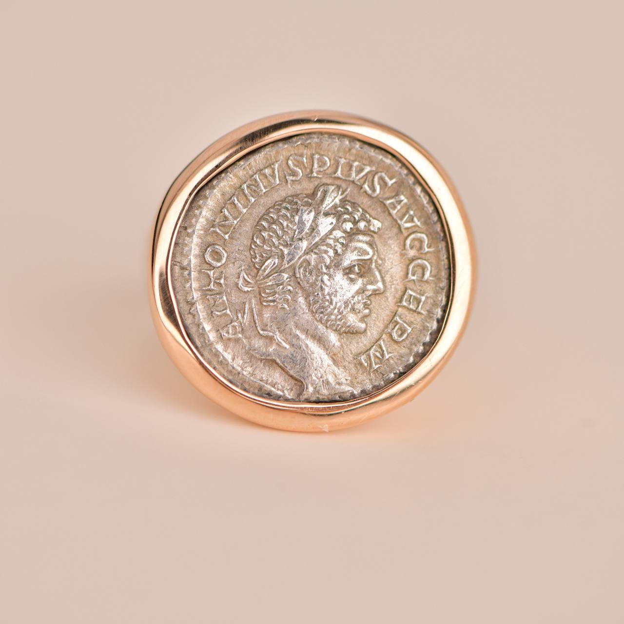 Women's or Men's Bvlgari Monete Rose Gold Antique Coin Ring