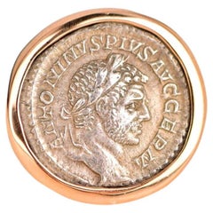 Antiker Münzring von Bvlgari Monete aus Roségold, Größe 55