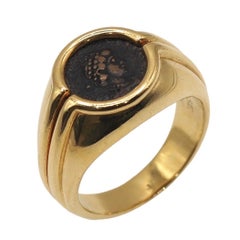 Bvlgari Monete Vintage 18K Yellow Gold Ancient Coin Ring, 20th Century Design