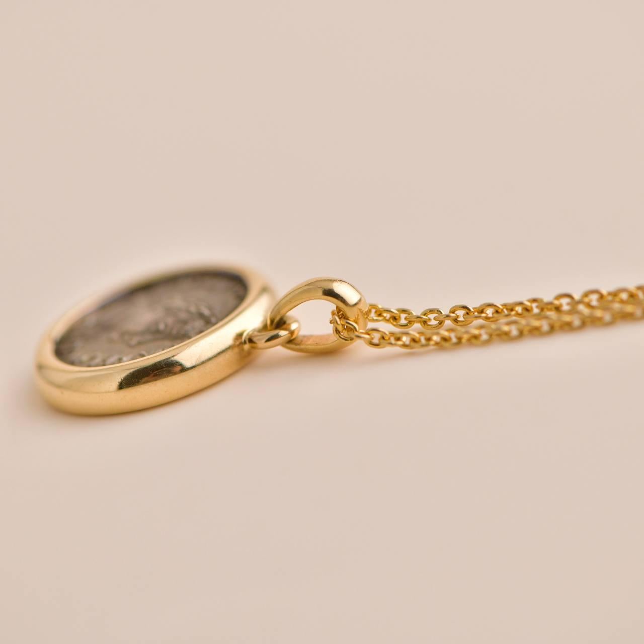 Bvlgari MONETE Halskette aus Gelbgold mit antiker Münze für Damen oder Herren