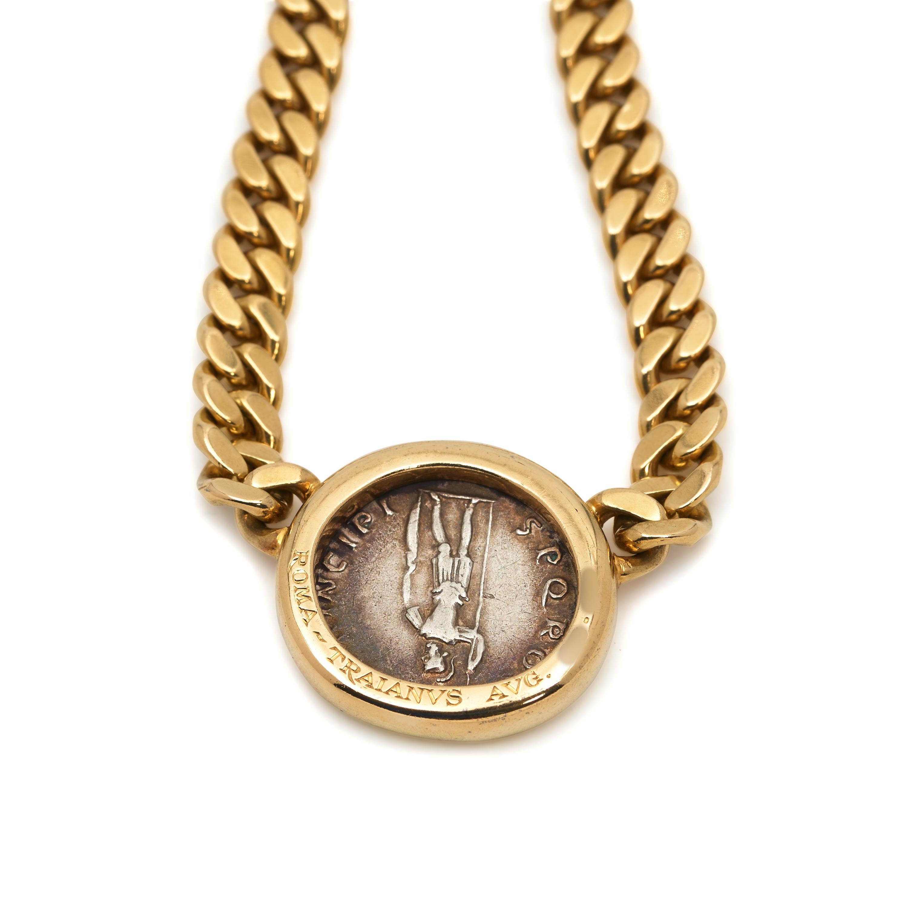 Bvlgari 'Monete' Yellow Gold Coin Necklace In Excellent Condition In New York, NY