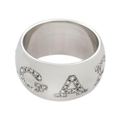 Bvlgari Monologo 18 Karat White Gold Diamond Ring 0.90 Carat