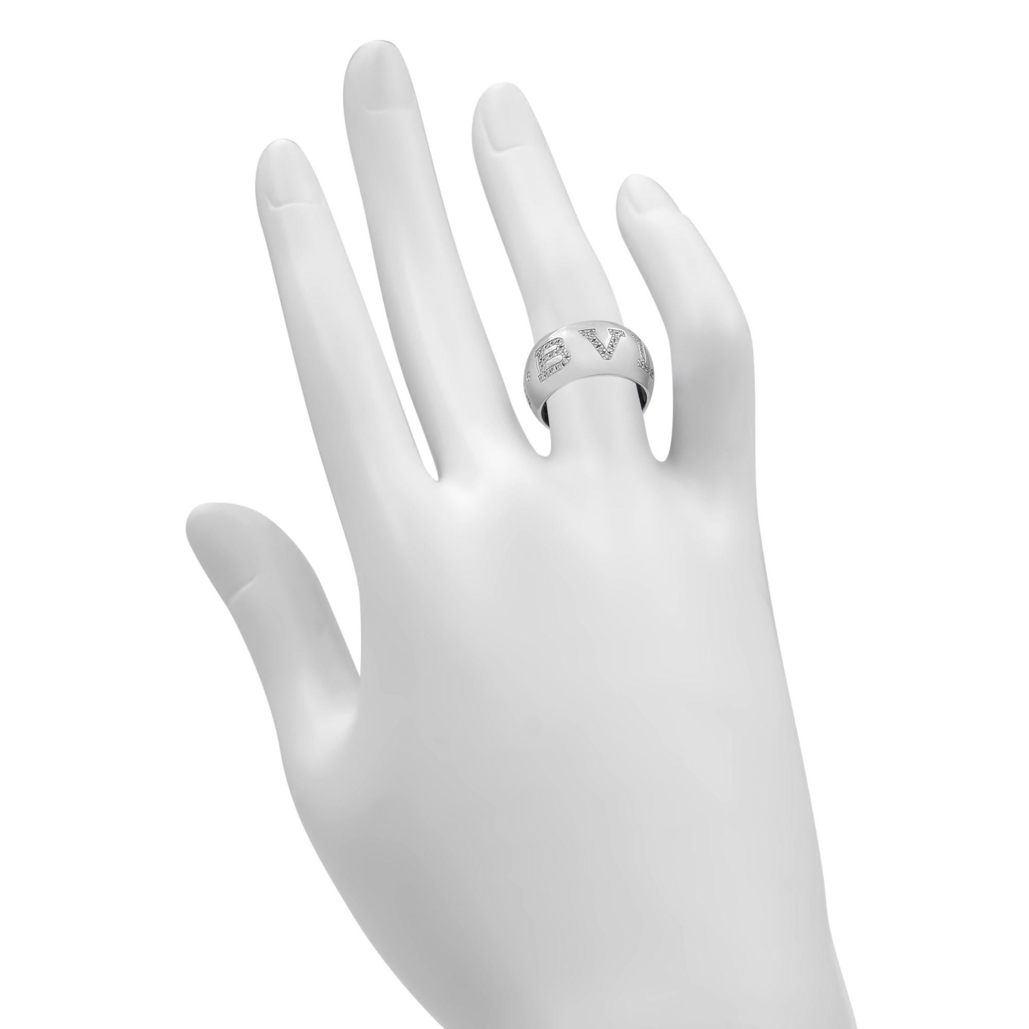 18 Karat Weißgold Diamantring mit 0,90 Karat, Monologo von Bvlgari im Zustand „Hervorragend“ in New York, NY