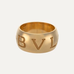 Bvlgari Monologo 18kt Yellow Gold Band Ring, Italy, Circa 1990s