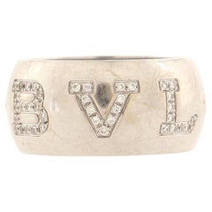 Bvlgari Monologo Ring 18k White Gold with Diamonds