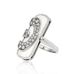 Bvlgari Mother of Pearl & Diamond Cocktail Ring 18K White Gold
