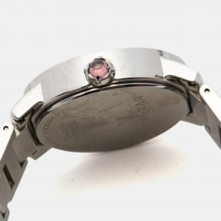 Bvlgari Reloj de pulsera de mujer de acero con diamantes Bvlgari 102375 33 mm en venta 2
