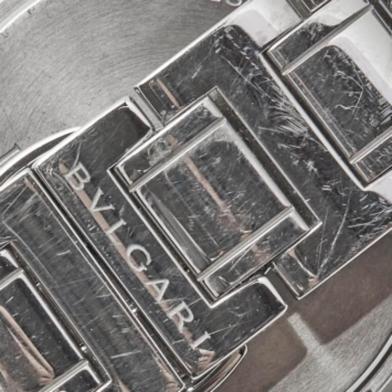 Bvlgari Reloj de pulsera de mujer de acero con diamantes Bvlgari 102375 33 mm en venta 4