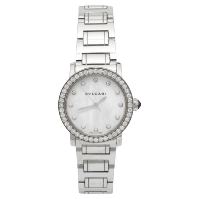 Bvlgari Reloj de pulsera de mujer de acero con diamantes Bvlgari 102375 33 mm en venta